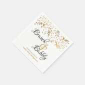 Persoonlijke Brunch Bubble Gold Confetti op White Servet (Hoek)