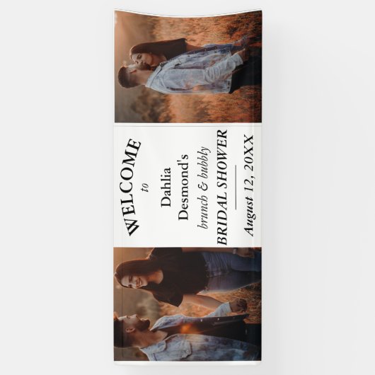 Persoonlijke Brunch & Mousserende Wijn Bruidsontbi Spandoek (Verticaal)