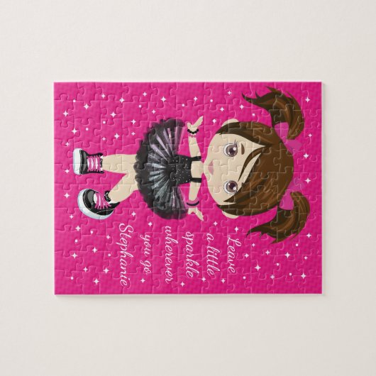 Persoonlijke Brunette Dancer Legpuzzel (Horizontaal)