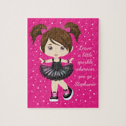 Persoonlijke Brunette Dancer Legpuzzel (Verticaal)