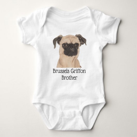 Persoonlijke Brussels Griffon-hond Romper (Voorkant)