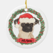 Persoonlijke Brussels Griffon Kerstmis Keramisch Ornament (Achterkant)