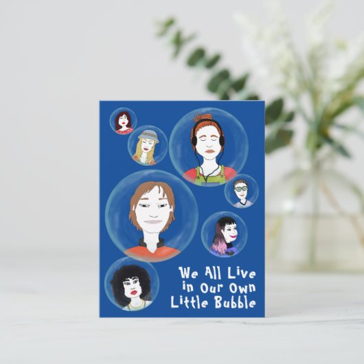 Persoonlijke bubbels - Mensen Briefkaart (Staand voorkant)
