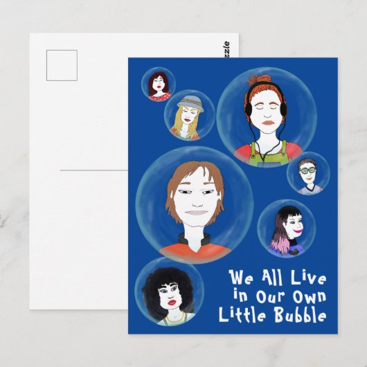 Persoonlijke bubbels - Mensen Briefkaart (Voorkant / Achterkant)