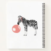 Persoonlijke Bubble Gum Zebra Blaast Bubbel Notitieboek (Achterkant)