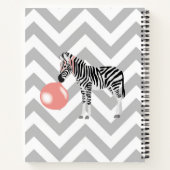 Persoonlijke Bubble Gum Zebra Blaast Bubbel Notitieboek (Achterkant)