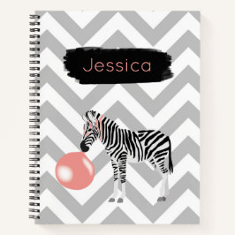 Persoonlijke Bubble Gum Zebra Blaast Bubbel Notitieboek