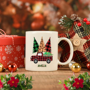 Persoonlijke Buffalo Plaid Truck Koffiemok