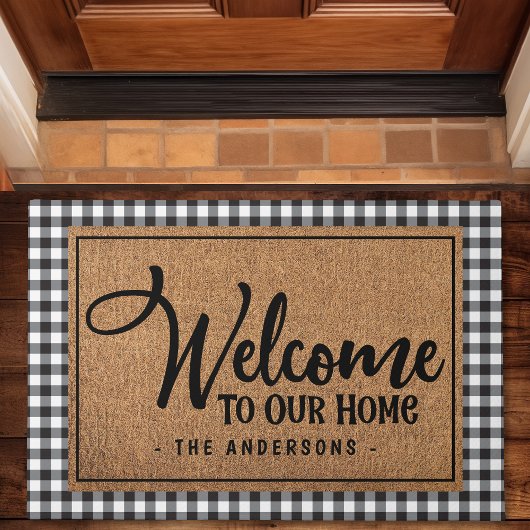 Persoonlijke Buffalo Plaid Welkom Deurmat