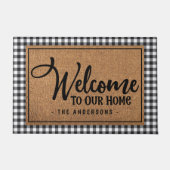 Persoonlijke Buffalo Plaid Welkom Deurmat (Voorkant)