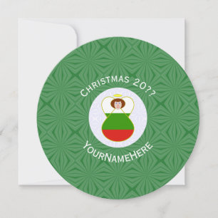 Persoonlijke Bulgaarse engel kerst vlag Kaart