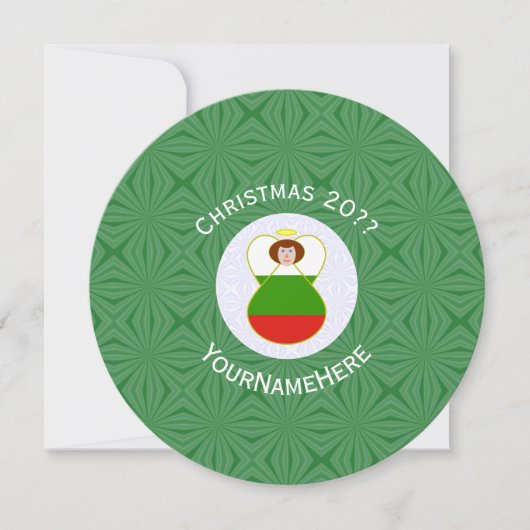Persoonlijke Bulgaarse engel kerst vlag Kaart (Voorkant)