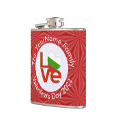 Persoonlijke Bulgaarse Rode LOVE Vlag Heupfles (Links)