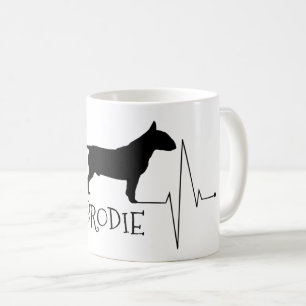 Persoonlijke bull Terrier Love My Dog Heart Beat Koffiemok