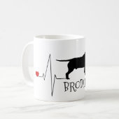 Persoonlijke bull Terrier Love My Dog Heart Beat Koffiemok (Voorkant links)