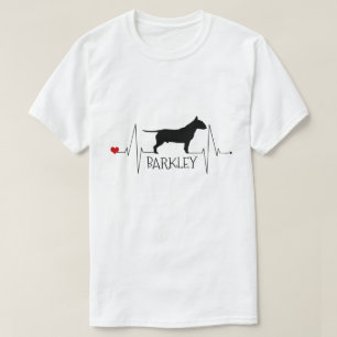 Persoonlijke bull Terrier Love My Dog Heart Beat T-shirt