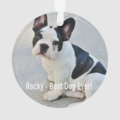 Persoonlijke Bulldog Foto en Bulldog Naam Ornament (achterkant)