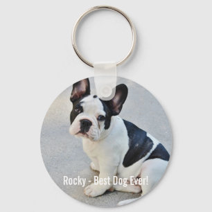 Persoonlijke Bulldog Foto en Bulldog Naam Sleutelhanger