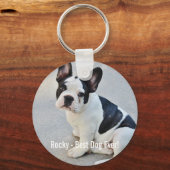 Persoonlijke Bulldog Foto en Bulldog Naam Sleutelhanger (Voorkant)