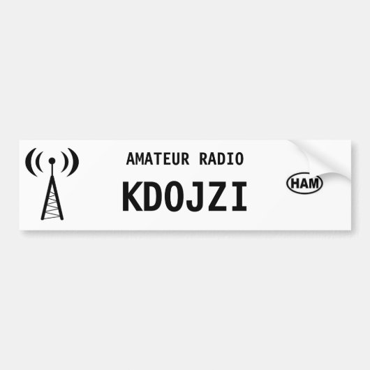 Persoonlijke Bumpersticker van de Radio van de Ham (Voorkant)
