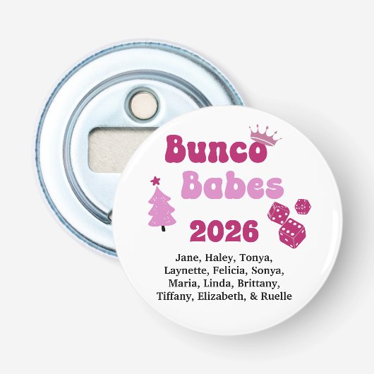 Persoonlijke Bunco Babe Button Flesopener (Voorkant)