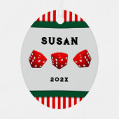 Persoonlijke Bunco Holiday Gift Metalen Ornament (Voorkant)