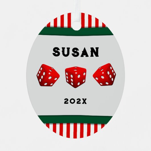 Persoonlijke Bunco Holiday Gift Metalen Ornament (Voorkant)