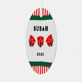 Persoonlijke Bunco Holiday Gift Metalen Ornament (Voorkant links)