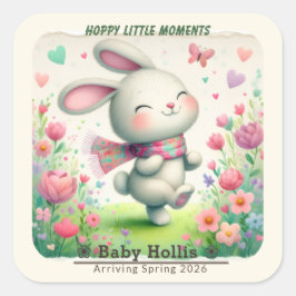 Persoonlijke Bunny Baby Shower Stickers