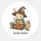 Persoonlijke Bunny Bakery Ronde Sticker (Voorkant)