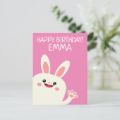 Persoonlijke Bunny Birthday Briefkaart (Staand voorkant)