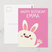 Persoonlijke Bunny Birthday Briefkaart (Voorkant / Achterkant)
