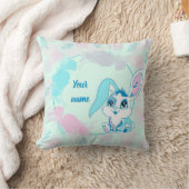 Persoonlijke Bunny Knuffel Blauwe Kawaii Kussen (Deken)
