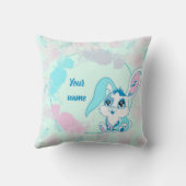 Persoonlijke Bunny Knuffel Blauwe Kawaii Kussen (Achterkant)