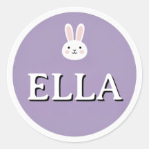 Persoonlijke Bunny Naam Sticker – Cute Design