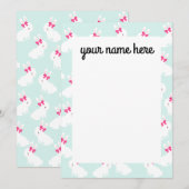 Persoonlijke Bunny Rabbit Notecards Bedankkaart (Voorkant / Achterkant)