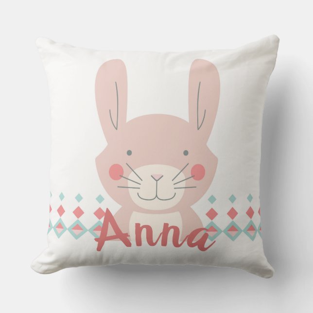 Persoonlijke Bunny Rabbit Pillow Kussen (Voorkant)