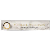 Persoonlijke Bureaublad NAAM Plaat Witte GRIJZE MA Naambordje (Voorkant)