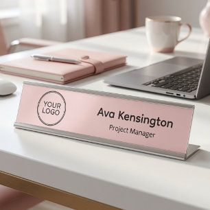 Persoonlijke bureaunaambord met aangepast logo  bureau naambordje