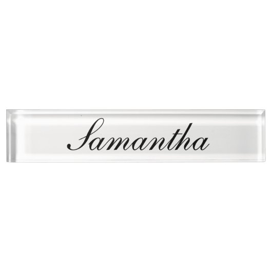 Persoonlijke bureaunaamplaat met elegante letters naambordje (Voorkant)