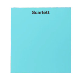 Persoonlijke bureauname in pastel turquoise kleur notitieblok