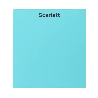 Persoonlijke bureauname in pastel turquoise kleur notitieblok