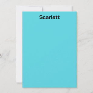 Persoonlijke bureaunotitie in pastel turquoise kle bedankkaart
