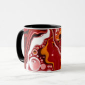 Persoonlijke Burgundy White Digital Fluid Art Mok (Voorkant links)