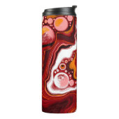 Persoonlijke Burgundy White Digital Fluid Art Thermosbeker (Gedraaid links)