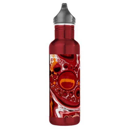 Persoonlijke Burgundy White Digital Fluid Art Waterfles (Rechts)