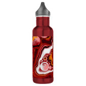 Persoonlijke Burgundy White Digital Fluid Art Waterfles (Links)