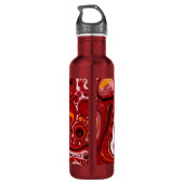 Persoonlijke Burgundy White Digital Fluid Art Waterfles (Achterkant)