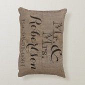 Persoonlijke burlap-look Rustic Wedding Keepomwill Decoratief Kussen (Achterkant (Verticaal))