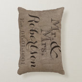 Persoonlijke burlap-look Rustic Wedding Keepomwill Decoratief Kussen (Voorkant(Verticaal))